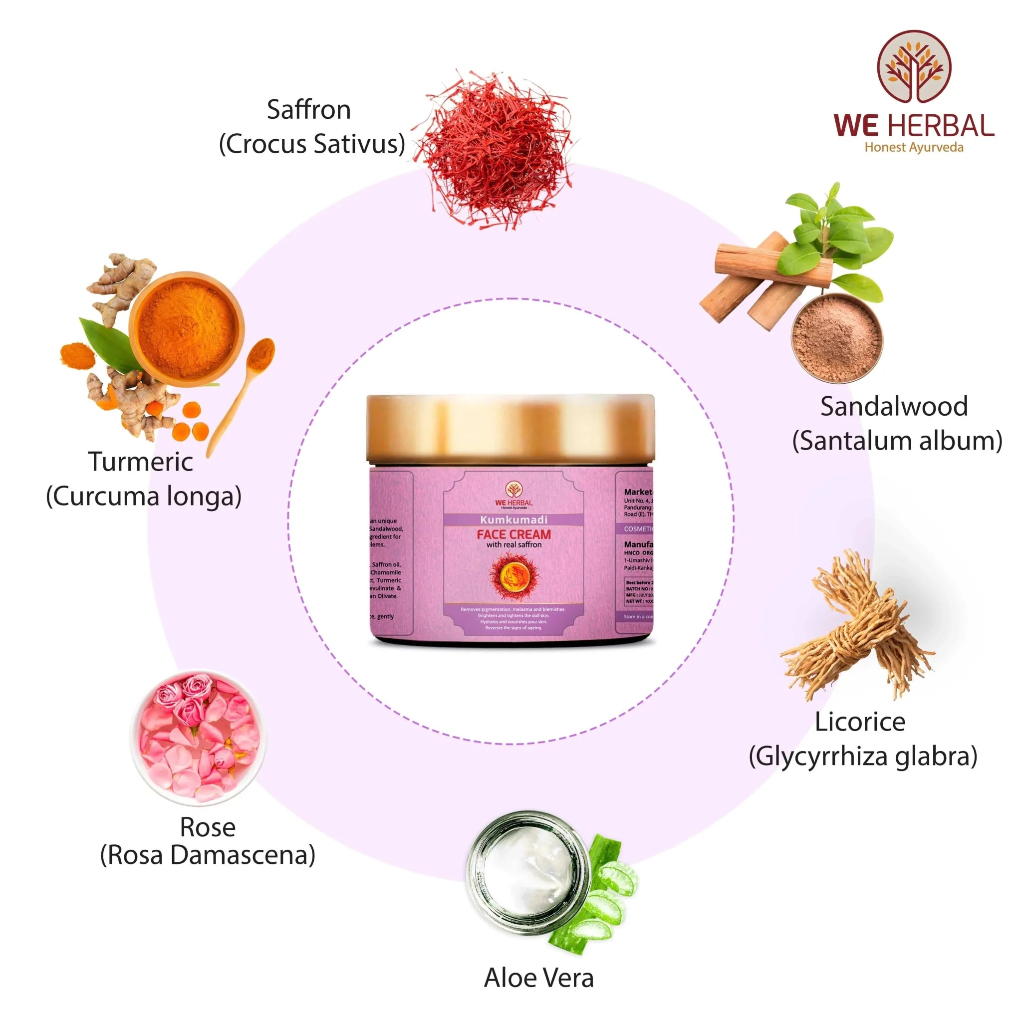 We Herbal|Honest Ayurveda Kumkumadi Face Cream: An Ayurvedic Solution For Modern Radiant Revitalized Skin - Distacart