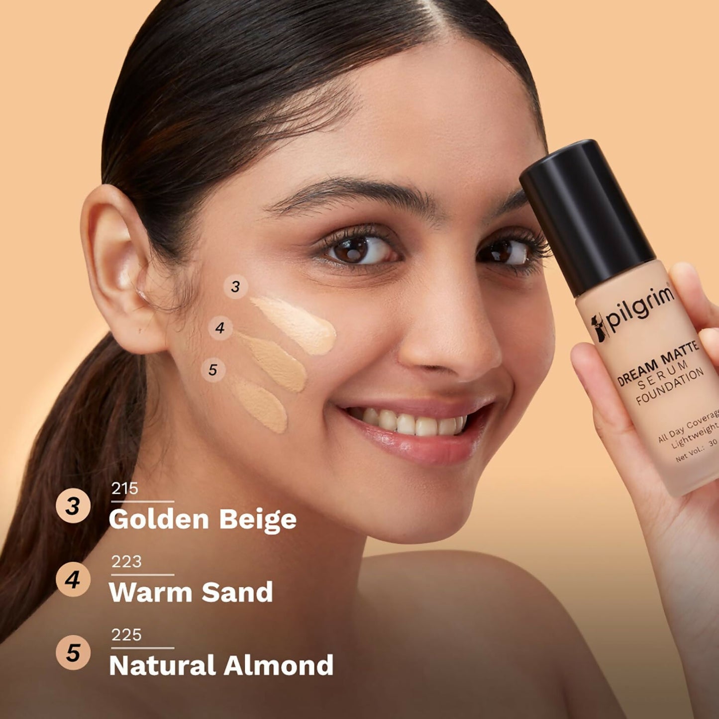 Pilgrim Dream Matte Serum Foundation With Matte & Poreless All Day Coverage Lightweight - Golden Beige - Distacart