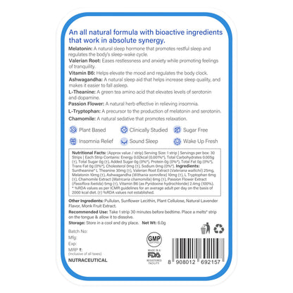 Wellbeing Nutrition Melts Restful Sleep & Melts Vital Iron Oral Strips Combo - Distacart