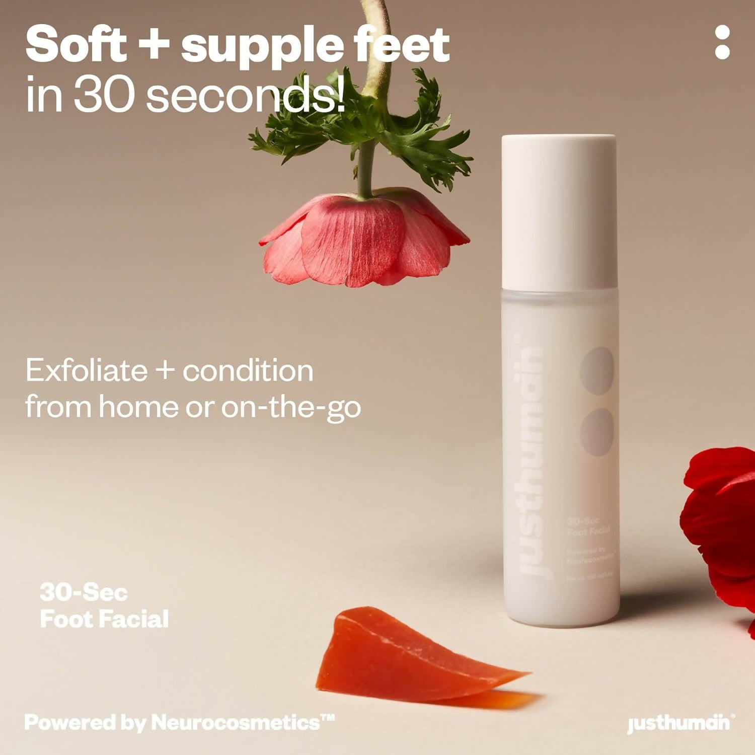 JustHuman 30 Sec Foot Facial Lotion For Remove Dead Skin & Instant Exfoliation - Distacart