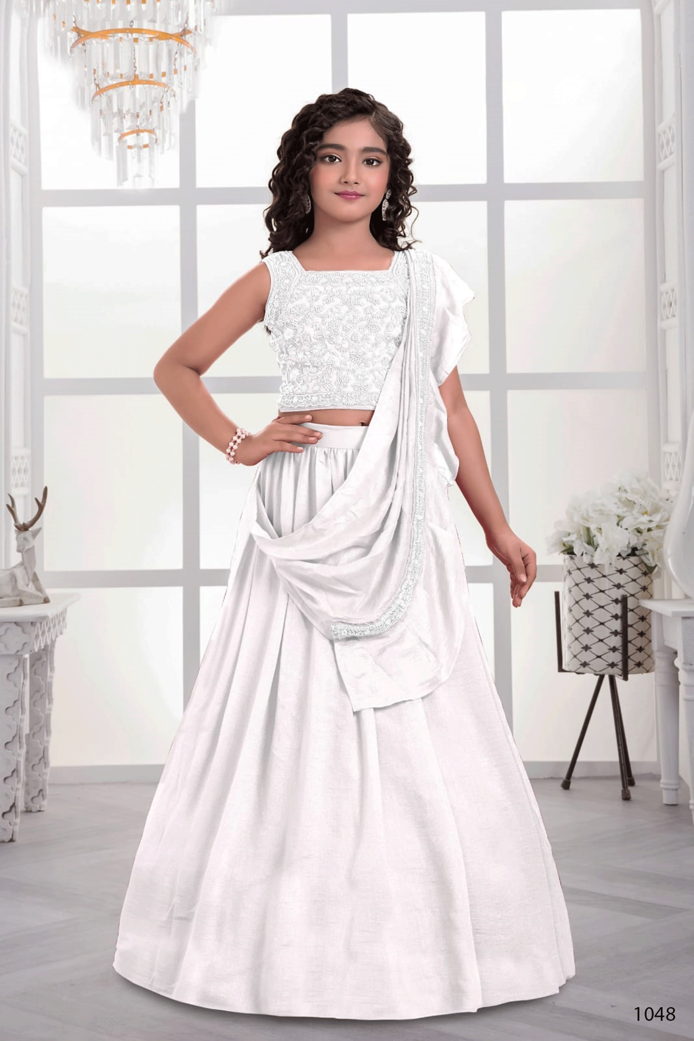 Designer Traditional White Multi Color Embroidery With Beads Work Visitra Silk Lehenga Choli - Anbazaar - Distacart