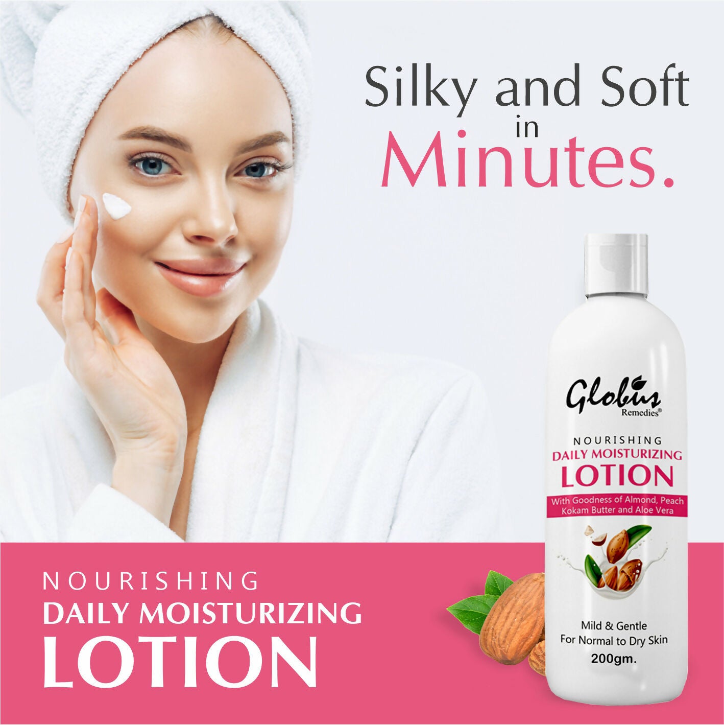 Globus Remedies Nourishing & Daily Moisturizing Body Lotion, For Silky Smooth Skin