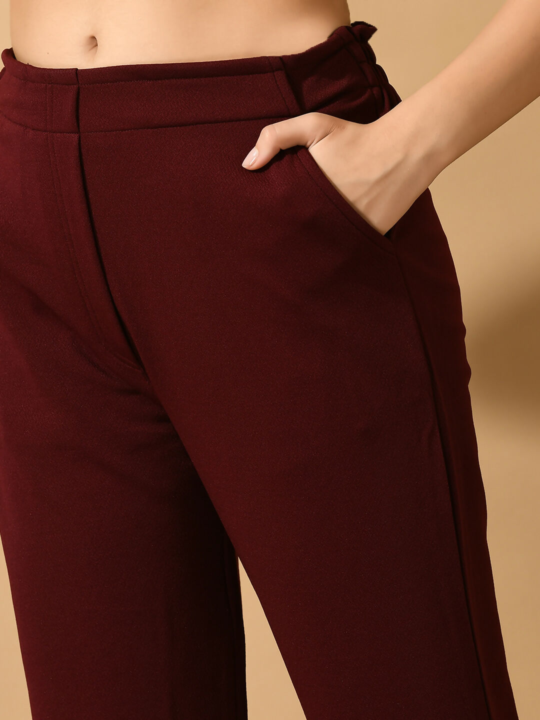 Myshka Women's Violet Straight Fit Party Trouser - Distacart