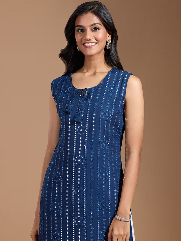Ode by House of Pataudi Women Thread Work Kurta - Distacart
