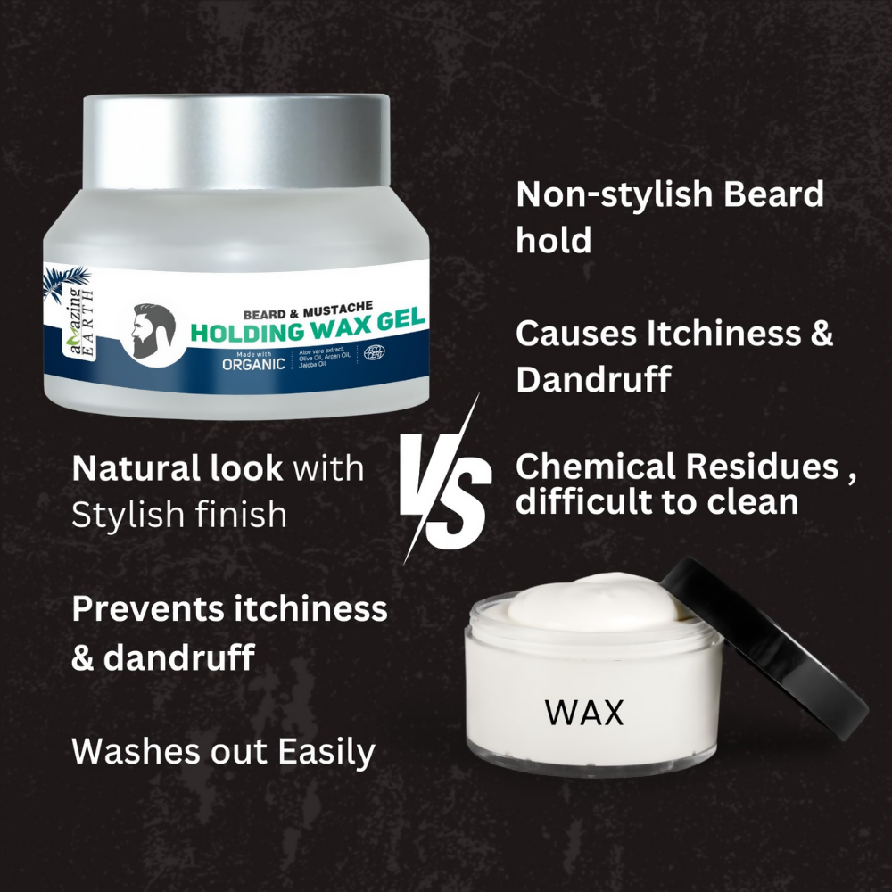 Amazing Earth Certified Organic Beard & Mustache Holding Wax Gel