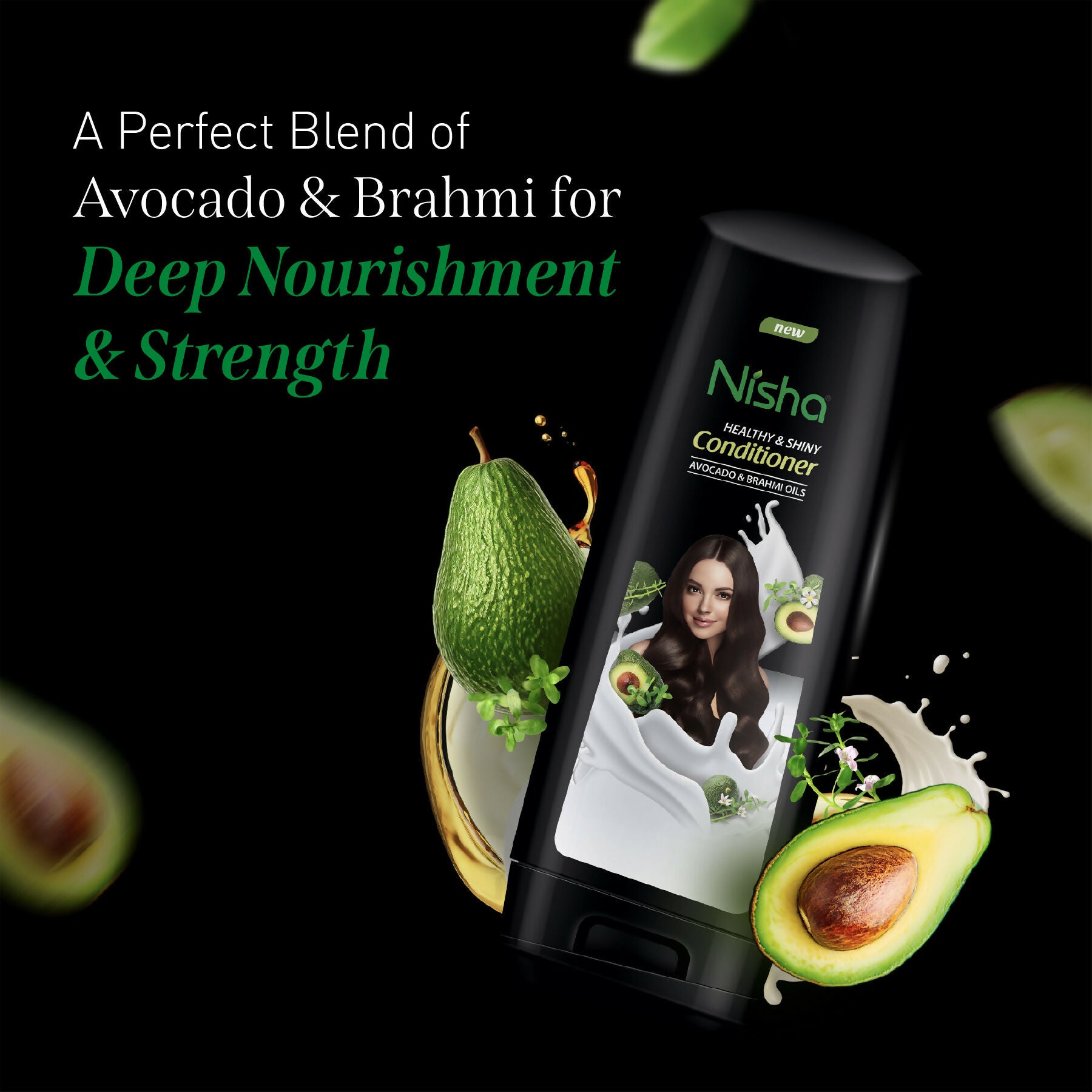 Nisha Conditioner For Women, Healthy & Shiny Formula With Avocado & Brahmi Oils - Distacart