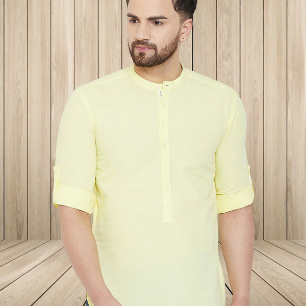 Even Apparels Men's Pure Cotton Yellow Kurta - Distacart