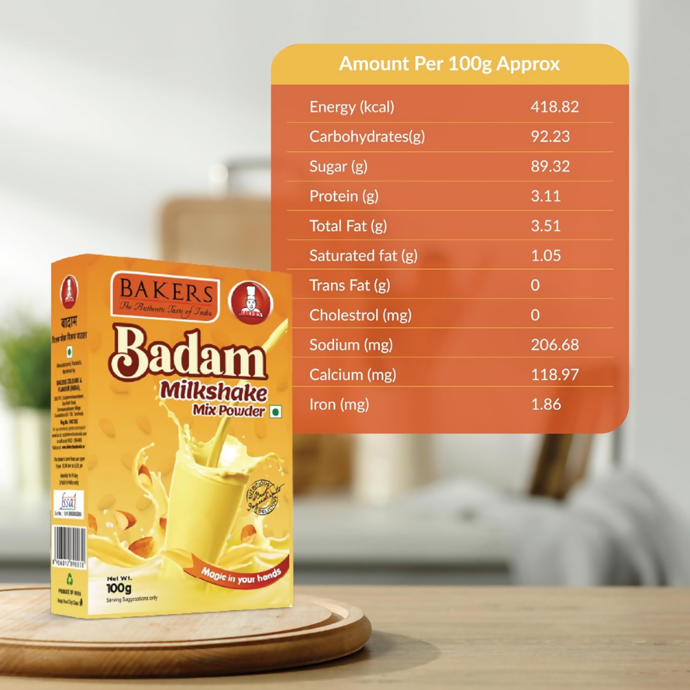 BAKERS Milk Shake Mix Powder - Badam Flavor - Dista