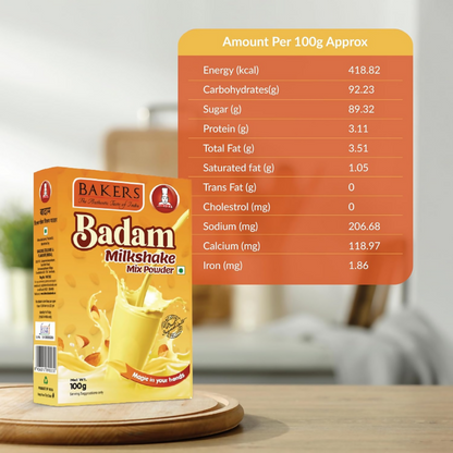 BAKERS Milk Shake Mix Powder - Badam Flavor - Dista