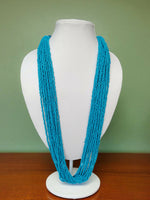 Thumbnail for Inhanns Rangsaaz 20-Layer Luxe Long Beaded Only Necklace - Sky Blue Only Necklace - Distacart