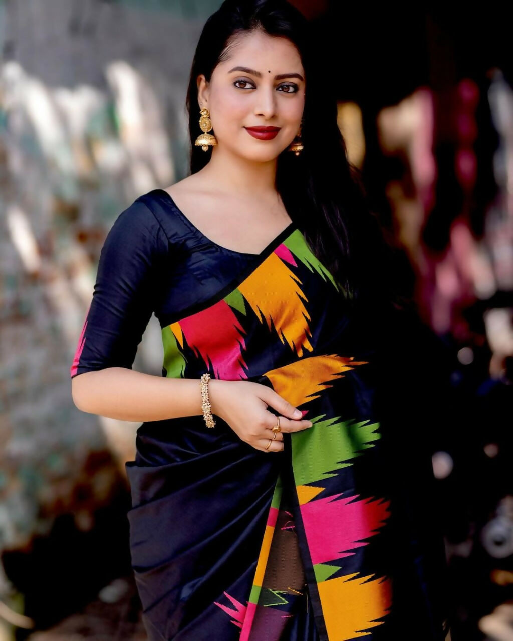 Preksha Creation Banarasi Women Black Saree With Zari Work - Distacart