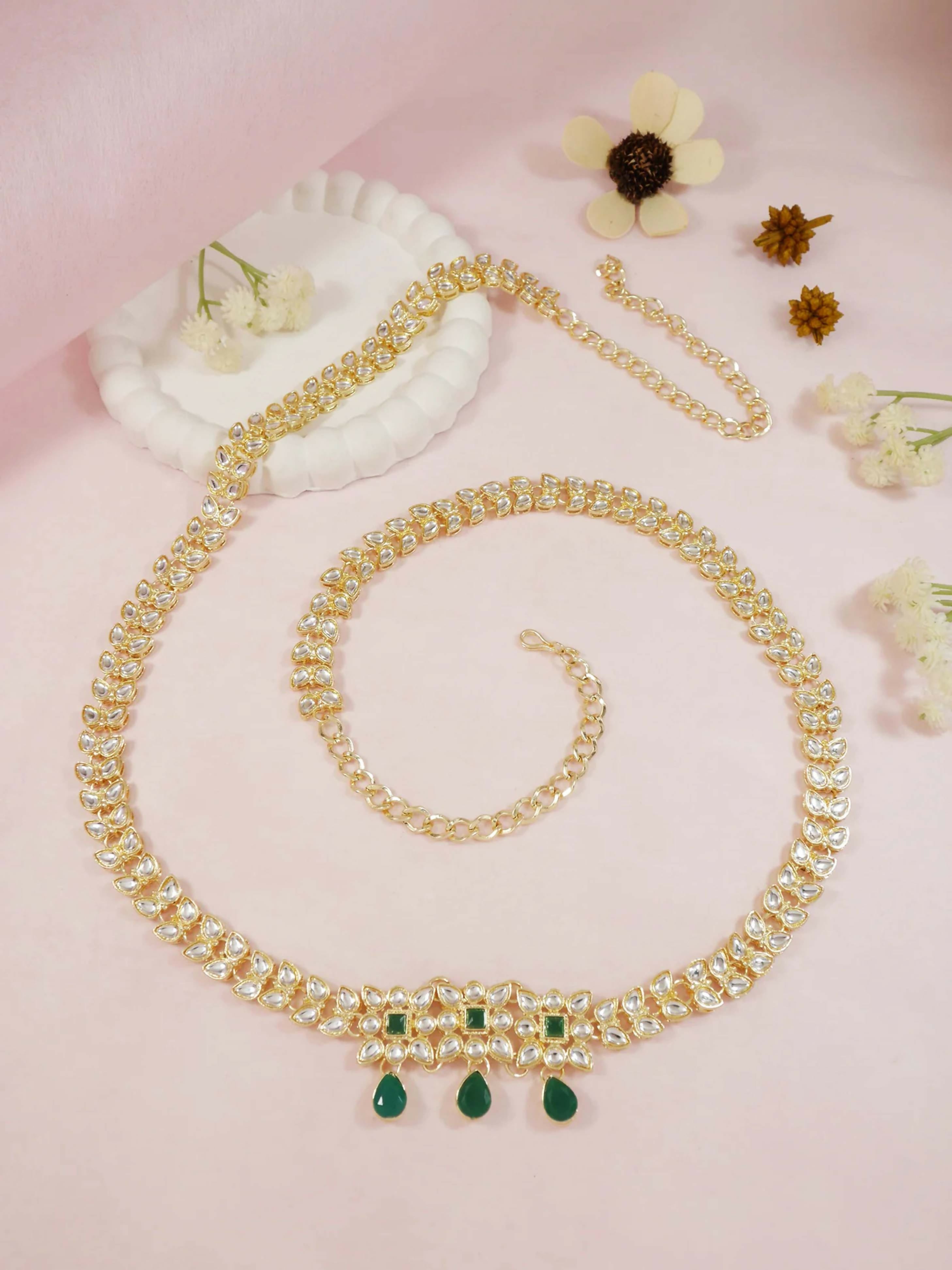 Joban Fashion Green Zinc Alloy Waist Chain For Women