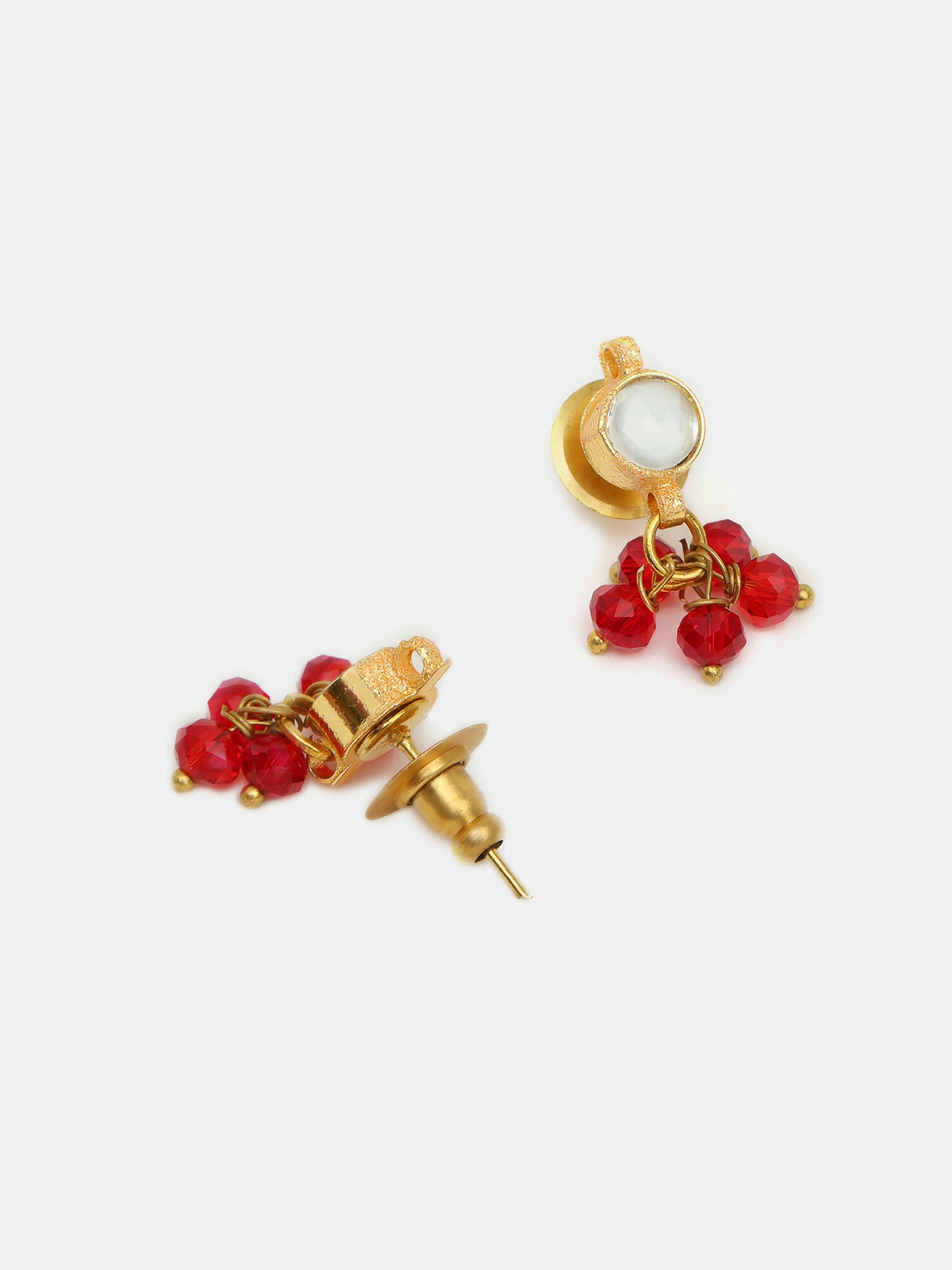 Ruby Raang Kundan Studded And Pearl Beaded Jewellery Set - Distacart