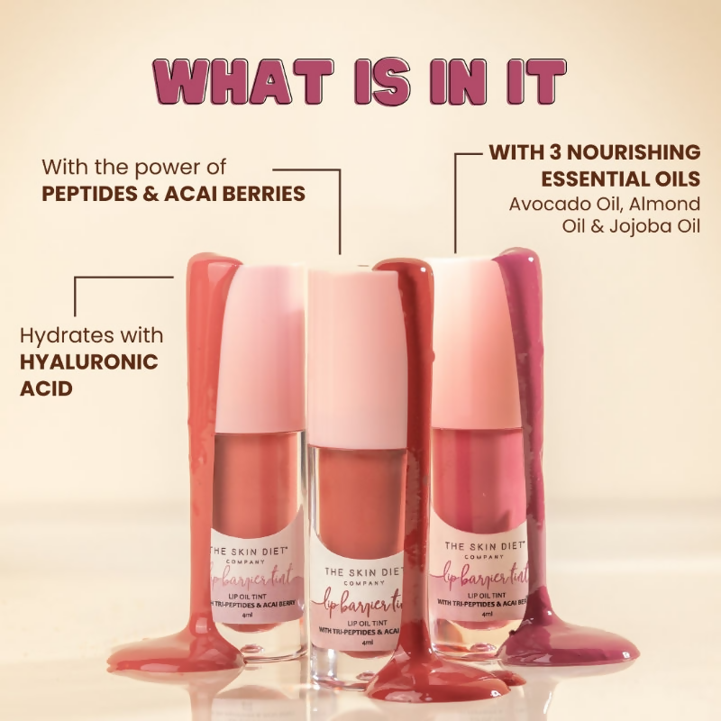 The Skin Diet Company Lip Barrier Tint High Shine Gloss Oil - Desert Rose - Distacart