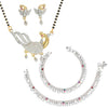 AanyaCentric Gold-plated Mangalsutra Pendant Earring Set & Silver Plated Anklet - Distacart