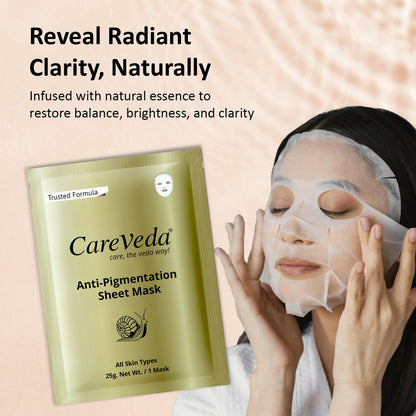 CareVeda Tone & Glow Anti Pigmentation Sheet Mask Suitable For All Skin Types - Dista