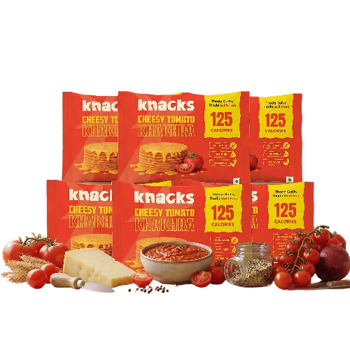Knacks Coin Khakhra Crisps - Cheesy Tomato Flavour - Dista
