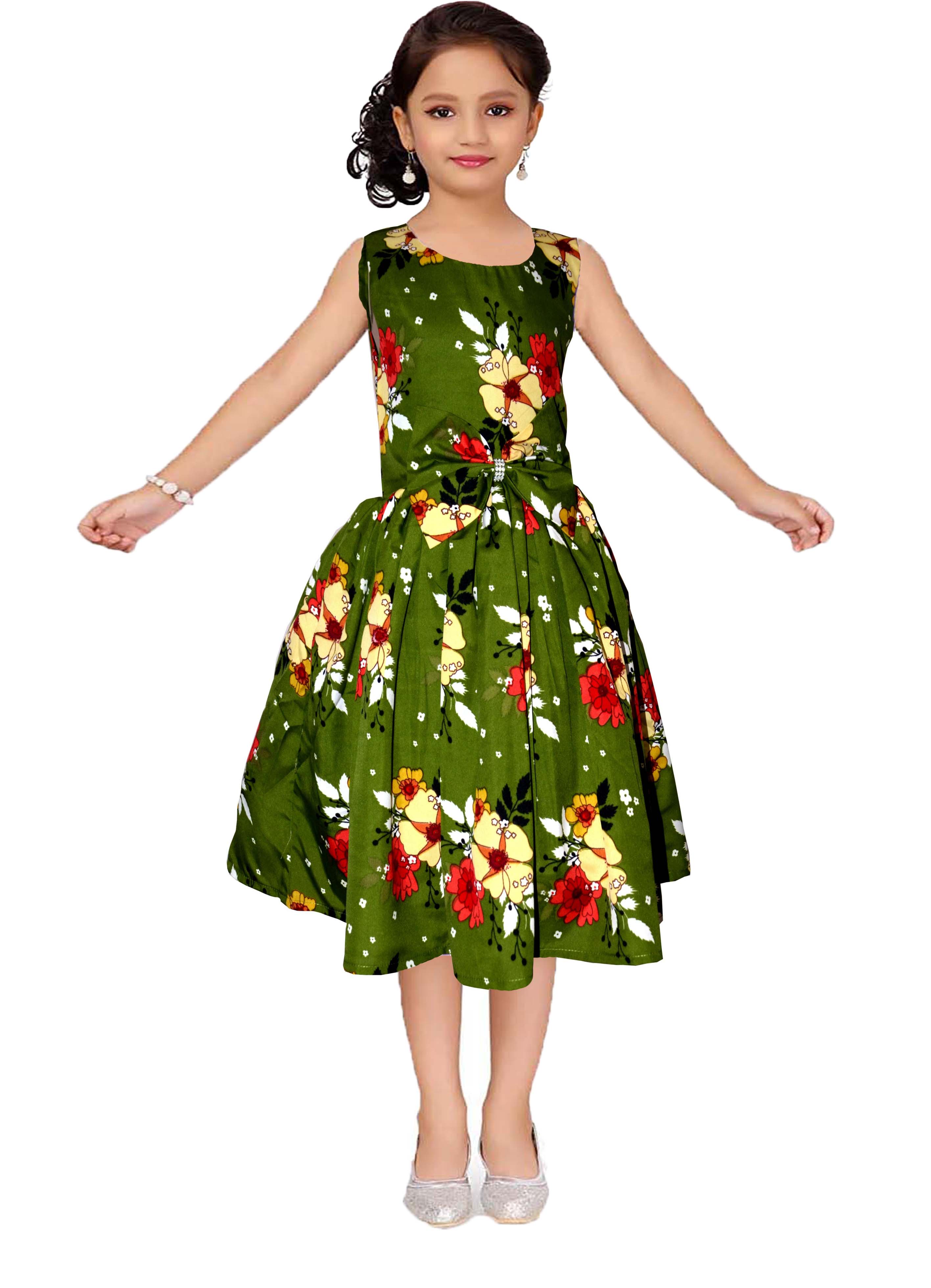 Asmaani Kids Party Wear Stylish Dresses, Perfect for Parties, Functions & Vacations - Green