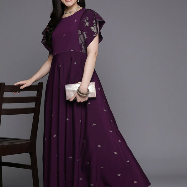 Ahalyaa Women's Traditional wear Kurta Set - Burgundy - Distacart