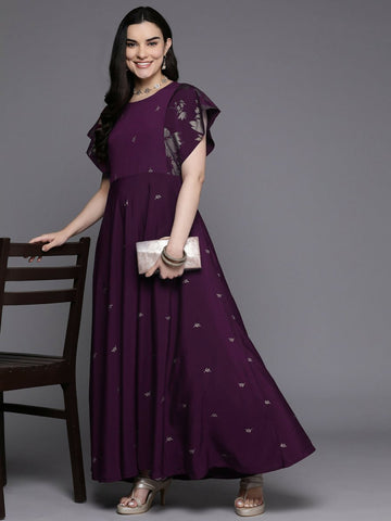 Ahalyaa Women's Traditional wear Kurta Set - Burgundy - Distacart