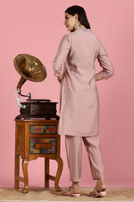 Thumbnail for BulBul Women Mauve Embroidered Chanderi Kurta Set