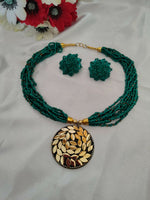 Thumbnail for Inhanns All-Day Statement Beaded Necklace Set - Sea Green - Distacart
