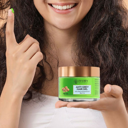 Ivory Natural Grey Gel For Hair Restore Natural Dark Shine And Luster - Distacart