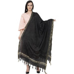 Thumbnail for A R Silk Golden Border Regular Dupatta Color Black Dupatta or Chunni