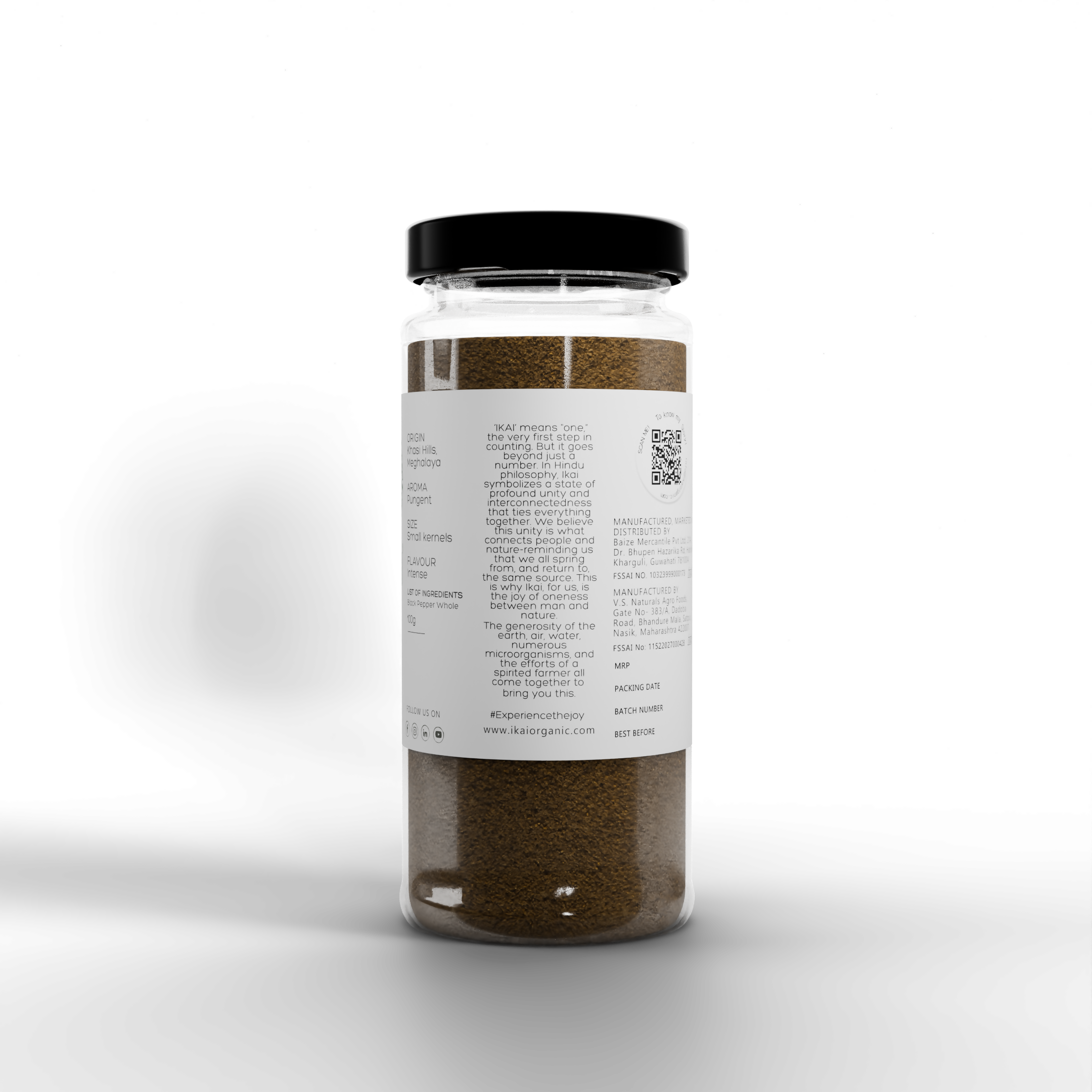 5 - Whole Natural Black Pepper - 100g