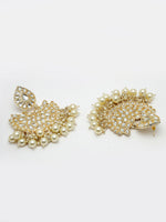 Thumbnail for NVR Women Gold-Plated Kundan Chandbali Earrings - Distacart