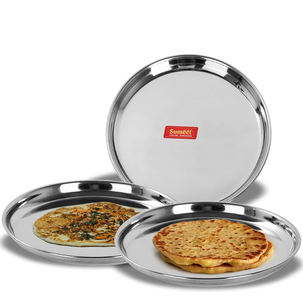 Sumeet Stainless Steel Plates - 17 cm - Dista