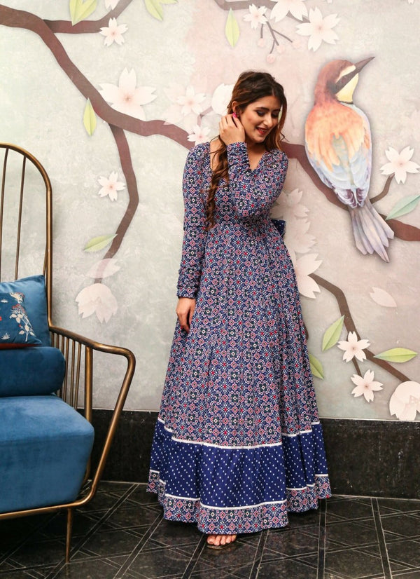 Aastha Fashion Women's Multicolor Cotton Silk Digital Printed Anarkali Dress - Distacart