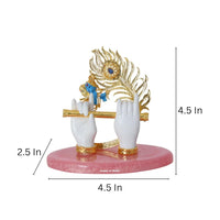 Thumbnail for House Of Wemy Gold Plated Lord Krishna Hands Idol with Flute, Face and Pecock Feather - Distacart