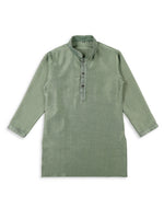 Thumbnail for Joban Fashion Kids Island Embroidery Sequence Full Sleeves Kurta, Pyjama Set with Nehru Jacket - Green - Distacart