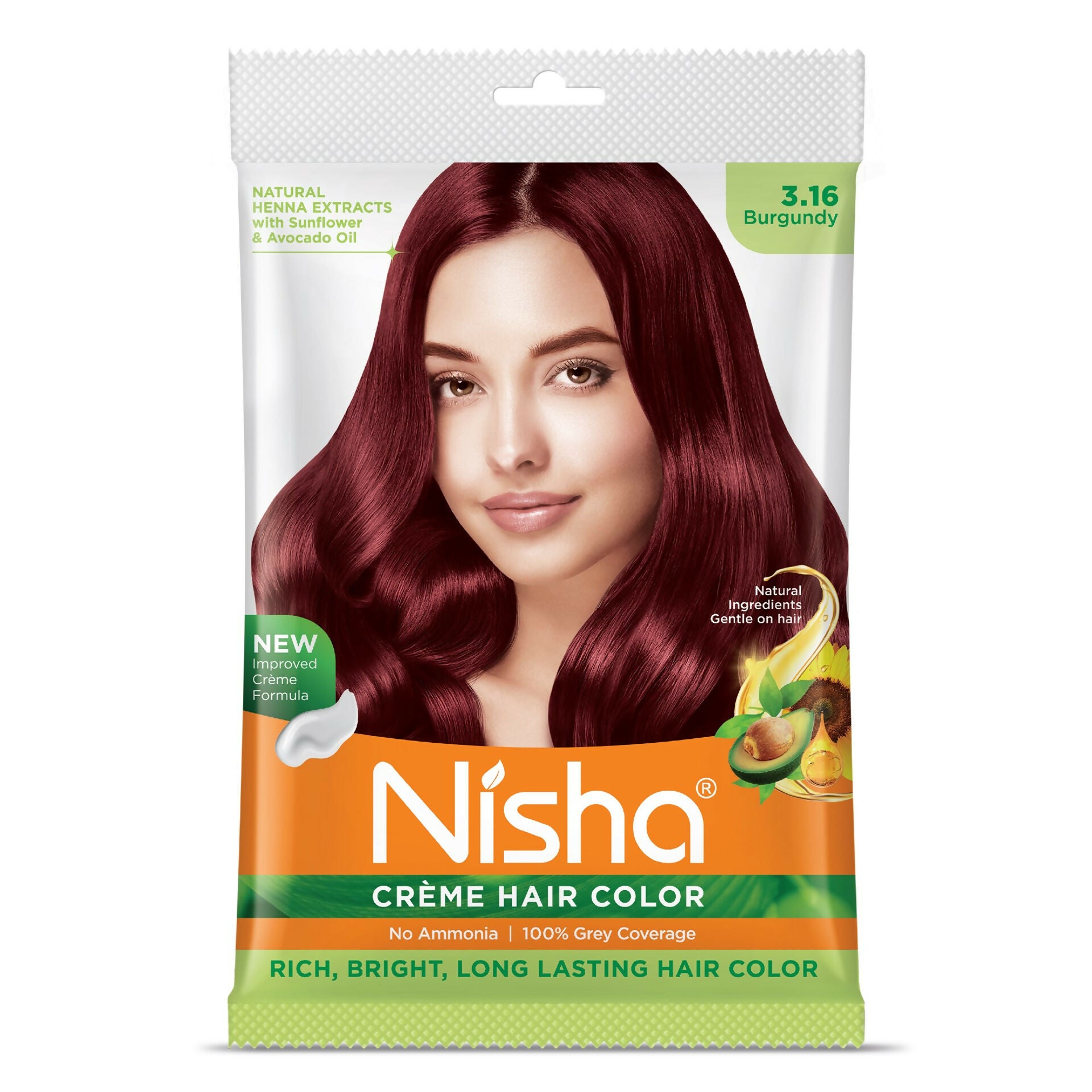 Nisha Creme Hair Color for Women - Burgundy - Distacart