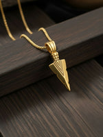 Thumbnail for NVR Men's Arrow Shaped Gold Plated Pendant with Chain - Distacart