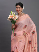 Thumbnail for Astita Linen Cotton Light Pink Saree