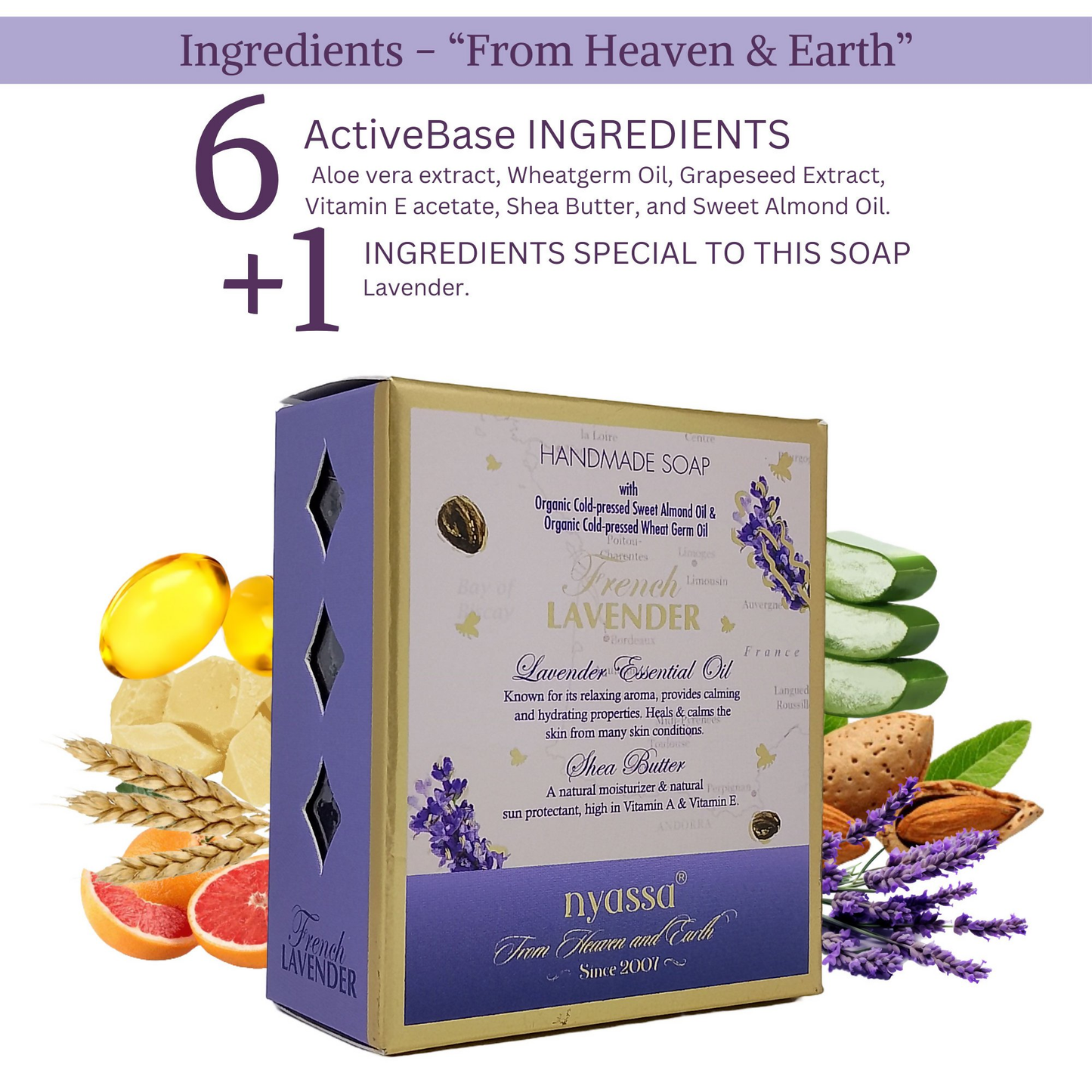 Nyassa Luxurious French Lavender Handmade Soap - Dista