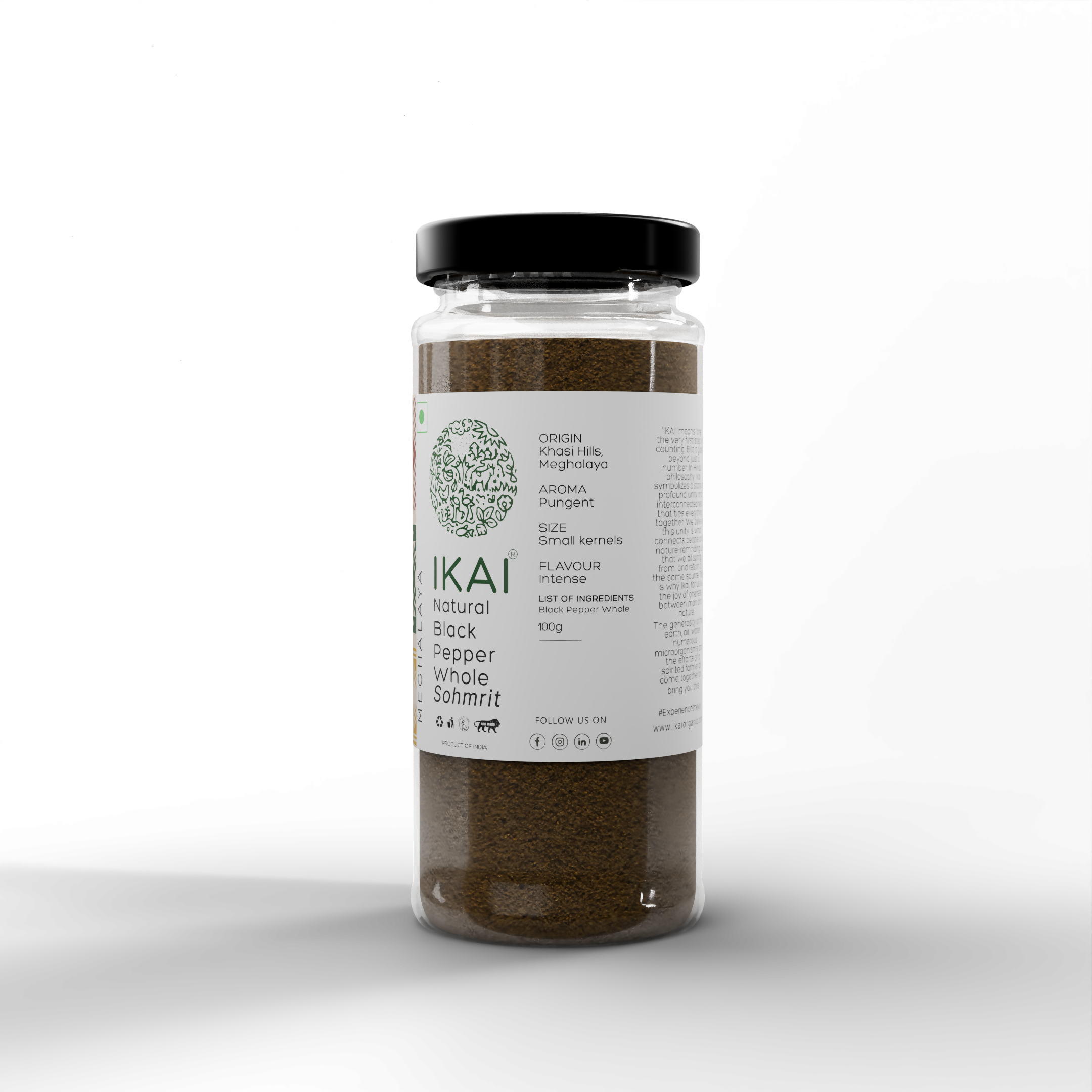 3 - Whole Natural Black Pepper - 100g