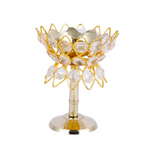 Thumbnail for CraftVatika Brass Crystal Kerala Diya Stand