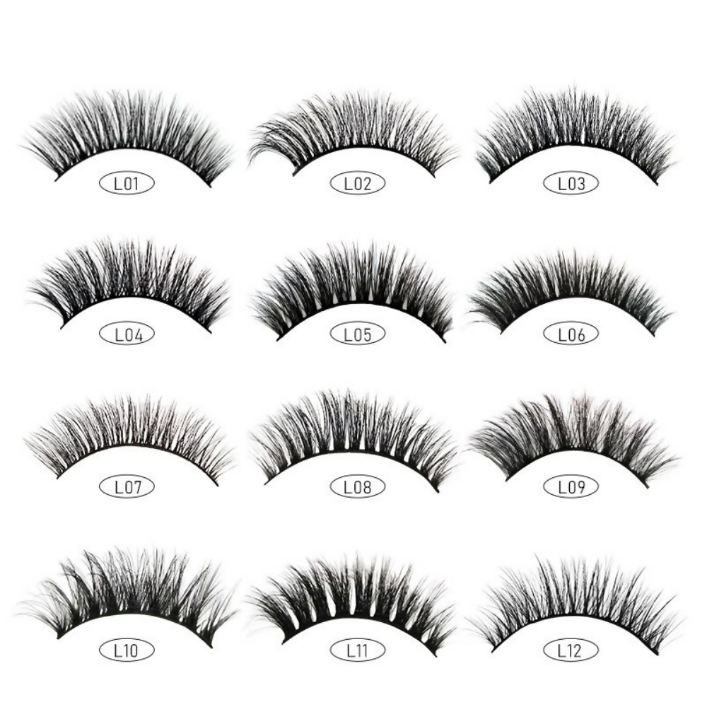 Bronson Professional Eyelash Set 3d False Long And Natural Eye Makeup - L07 - Dista