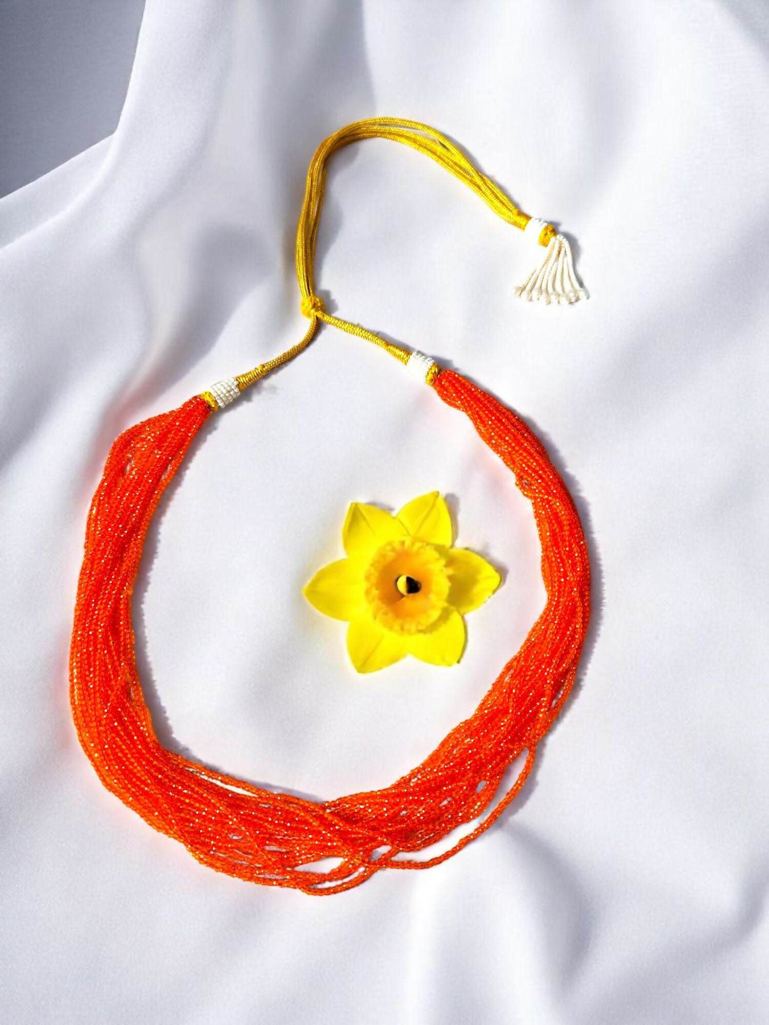 Inhanns Crystal Beads Luxe Edition – Multi-Layered Necklace - Orange - Distacart