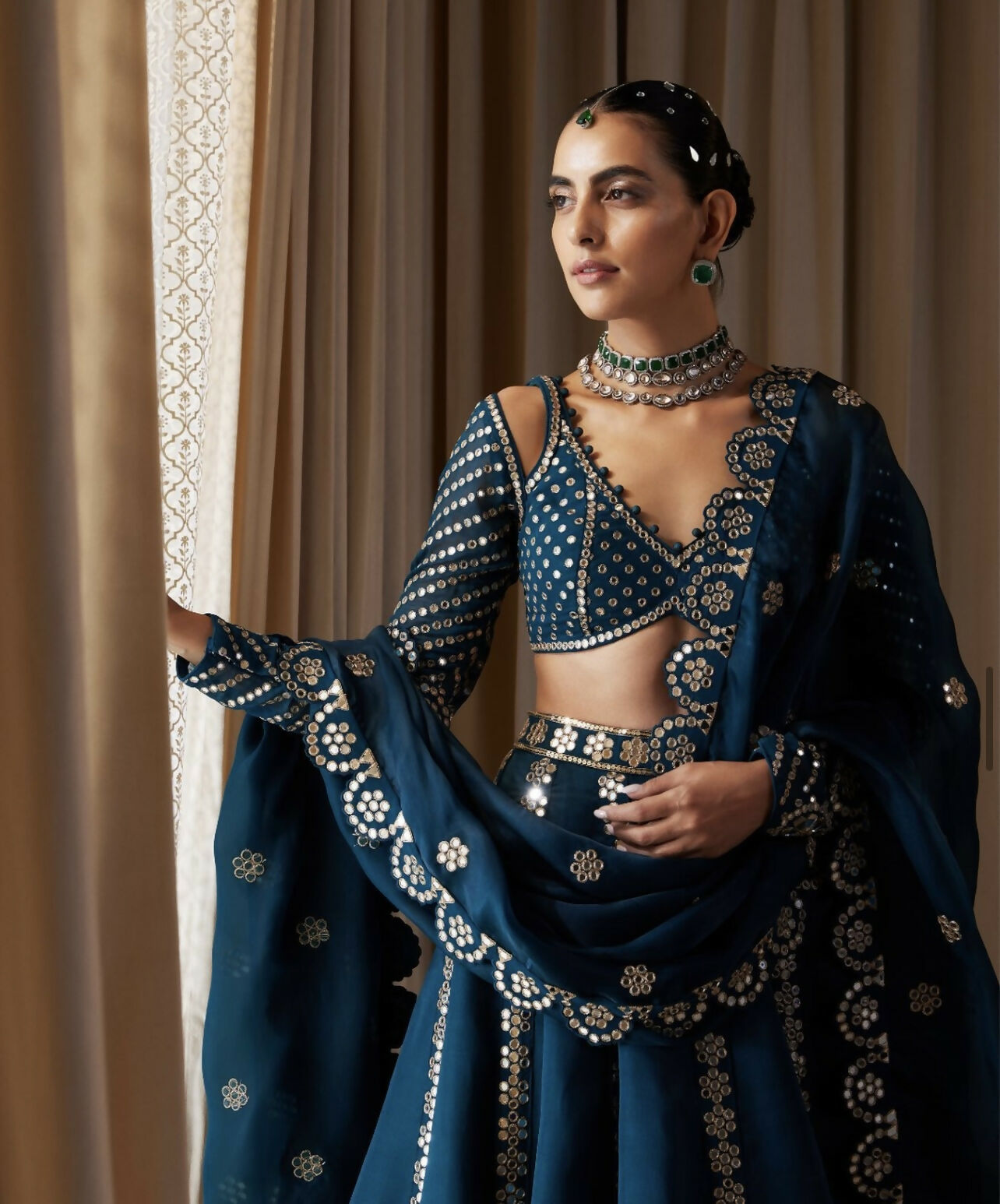 Aastha Fashion Teal Malai Silk Designer Wedding Wear Lehenga Choli