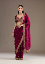 Thumbnail for Joban Fashion Red Frendy Satin Silk Party Wear Sarees - Distacart