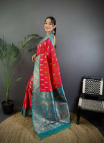 Thumbnail for Joban Fashion Banarasi Pink Woven Butti Soft Silk Saree