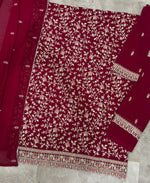 Thumbnail for KC Rani Pink Straight Suit For Women Georgette Fabric - Dista