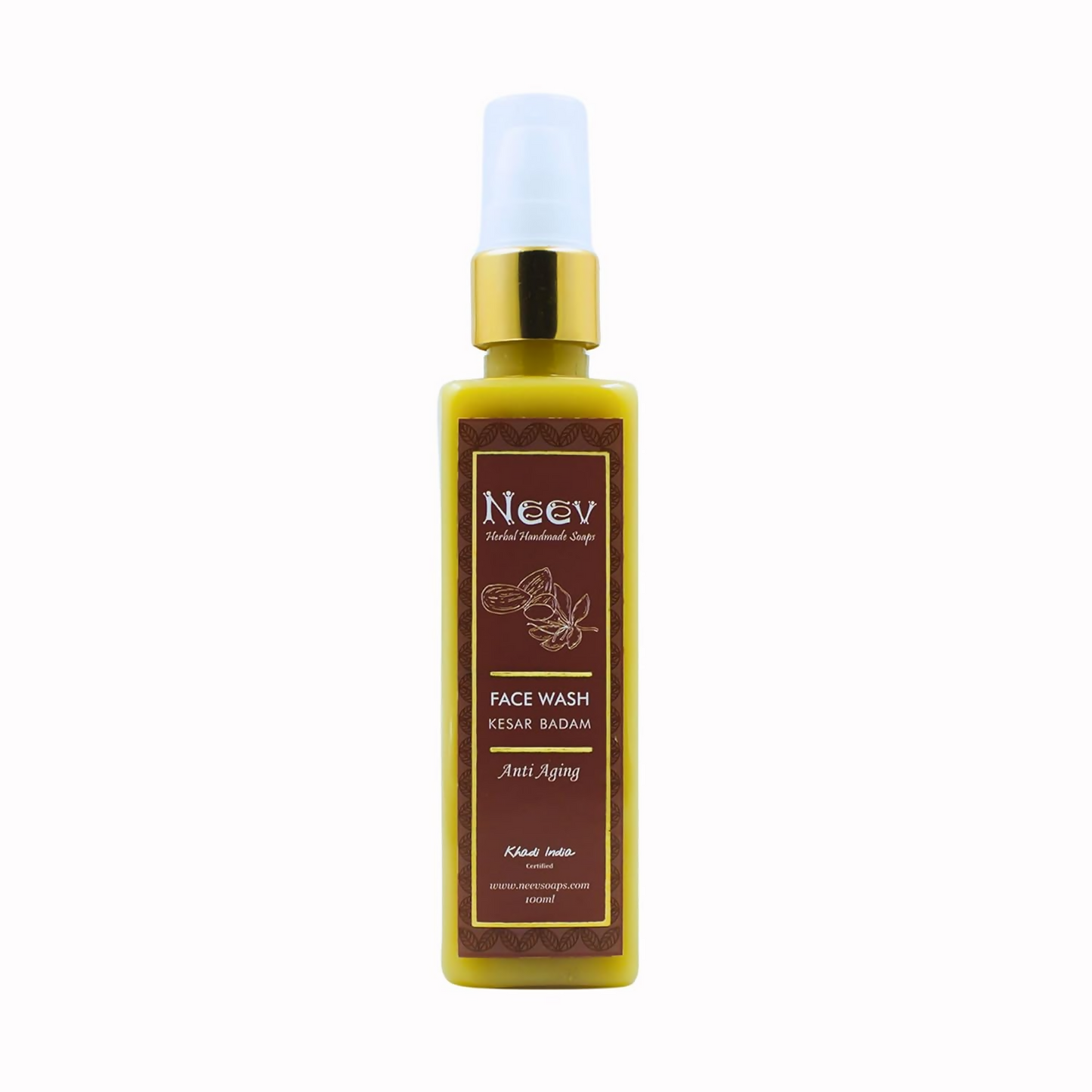 Neev Herbal Handmade Soaps Anti Ageing Kesar Badam Face Wash - Distacart