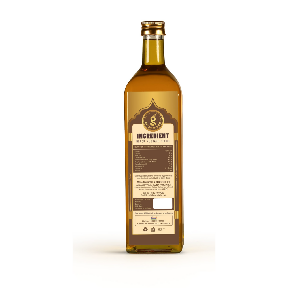 Giramritphal Kachi Ghani Cold Pressed Black Mustard Oil - Distacart