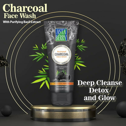 Astaberry Charcoal Face Wash- Detox & Glow - Distacart