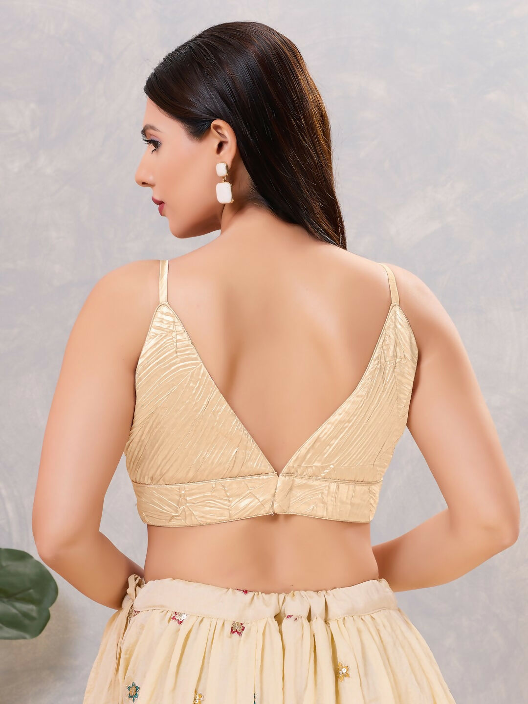 Joban Fashion Women Satin Blend Light-Gold Stitched Blouse - Distacart